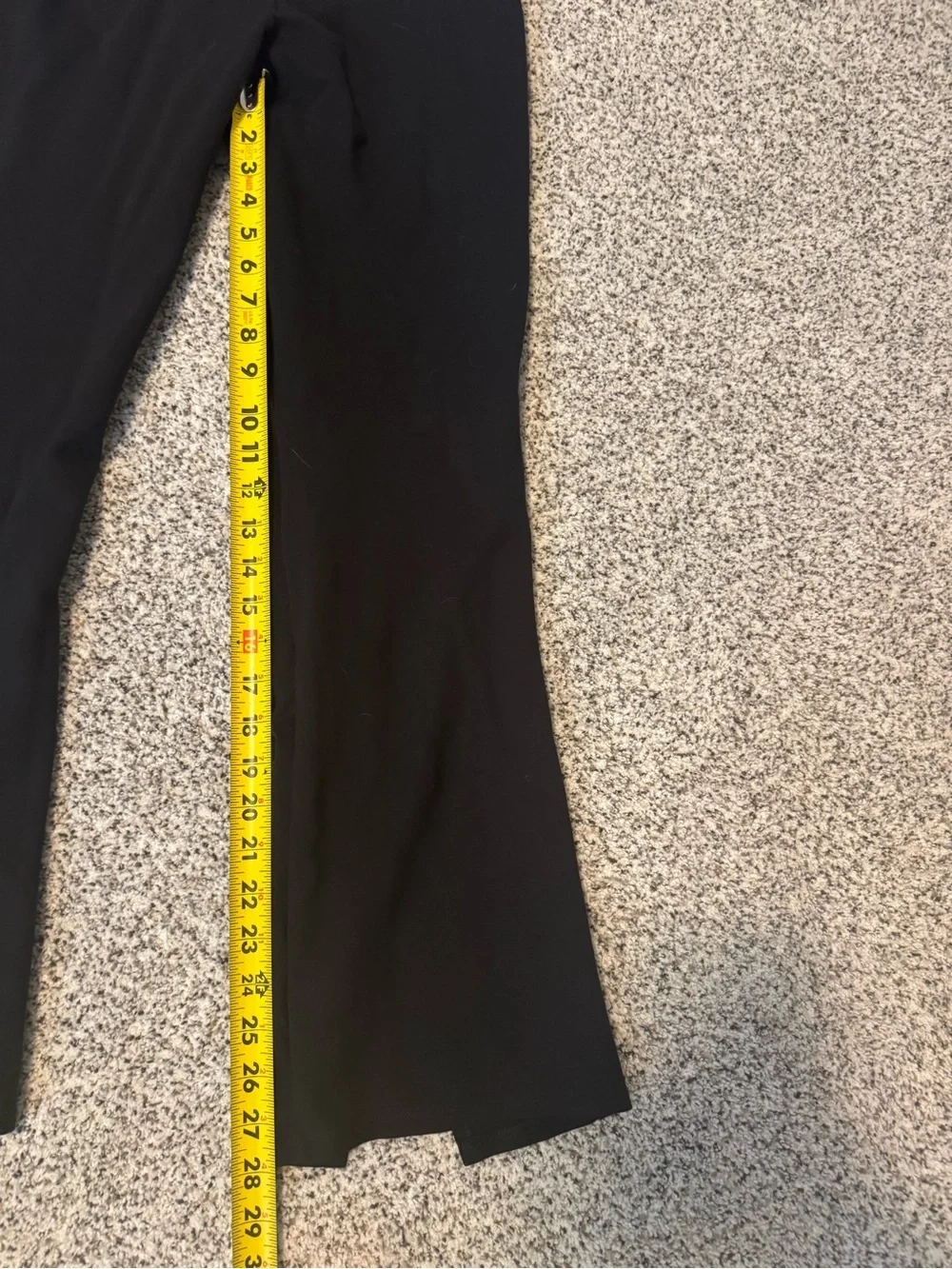 Abercrombie & Fitch Black leggings with flared bottom.